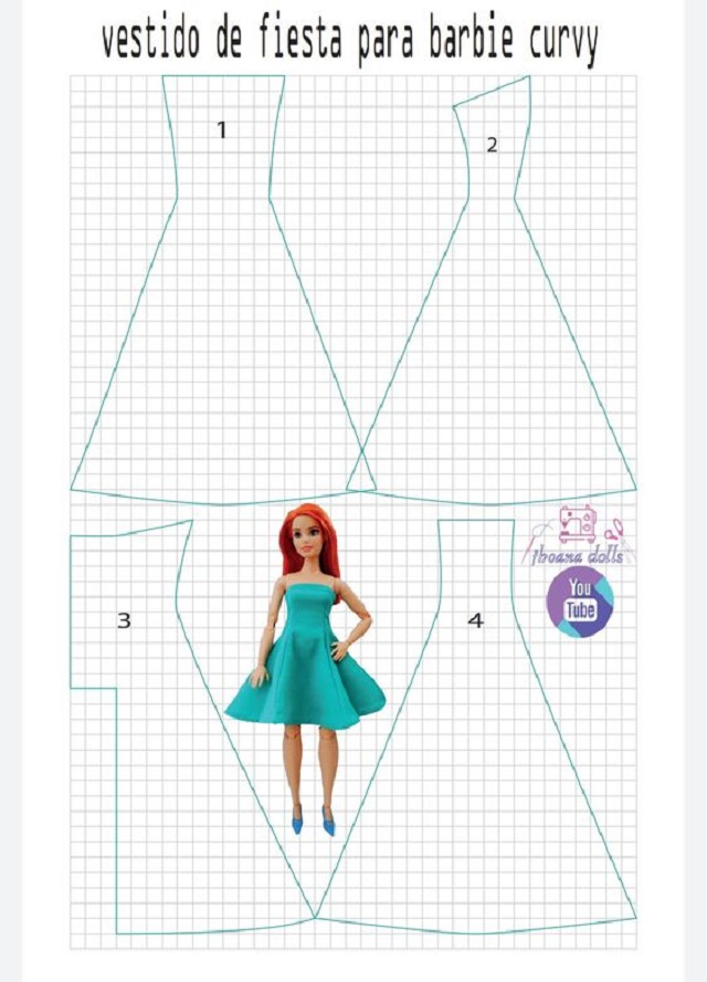 Vestido Sem Costura Para Bonecas, Como Fazer Roupas Para Barbie