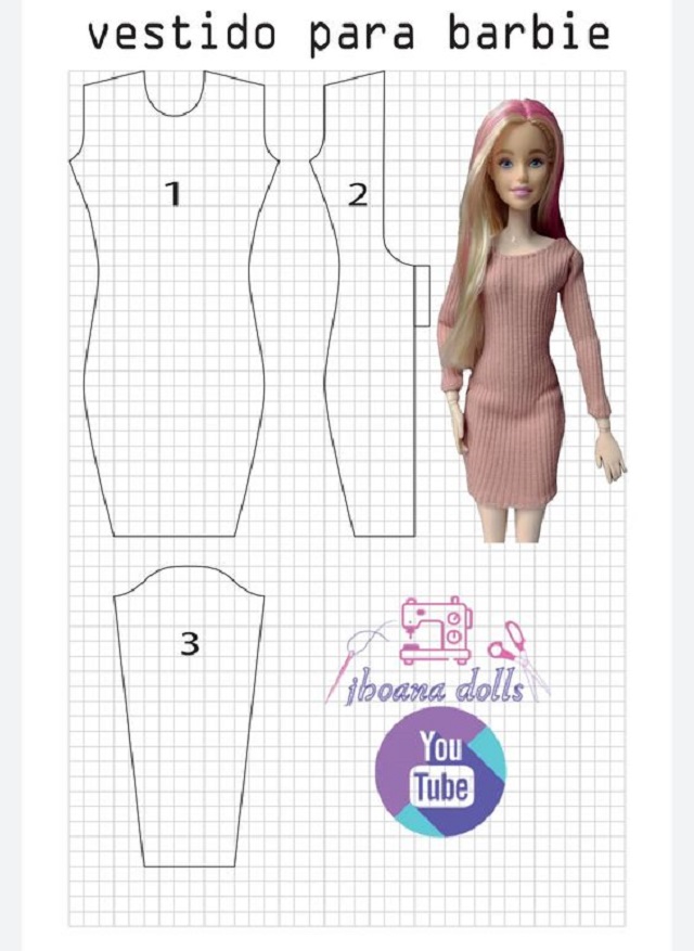 Ateliê do Tutorial: Tutorial: Como fazer molde de vestido para Barbie/Boneca