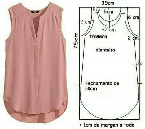 molde de blusa feminina simples
