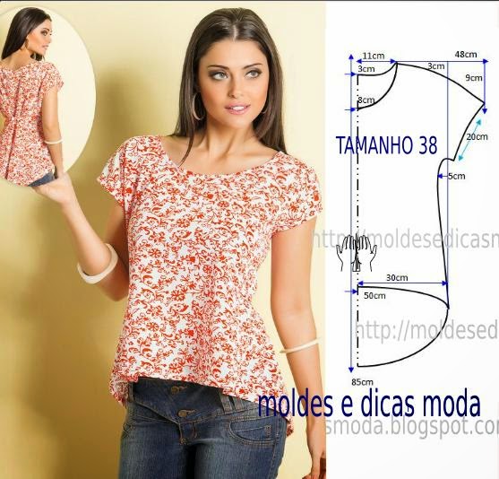 molde de blusa feminina 