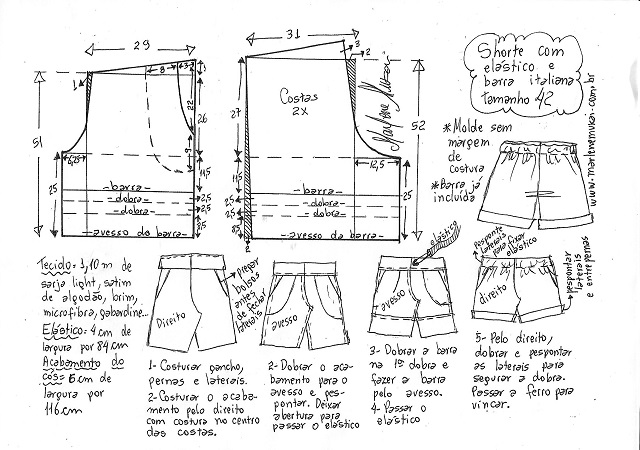 Molde de Short Feminino: 12 Modelos para Baixar e Imprimir