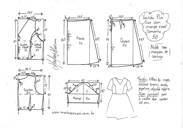 molde vestidos plus size marlene mukai