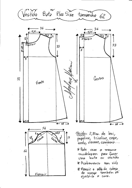 molde vestidos plus size marlene mukai