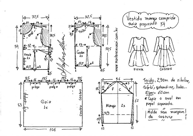 molde vestidos plus size marlene mukai
