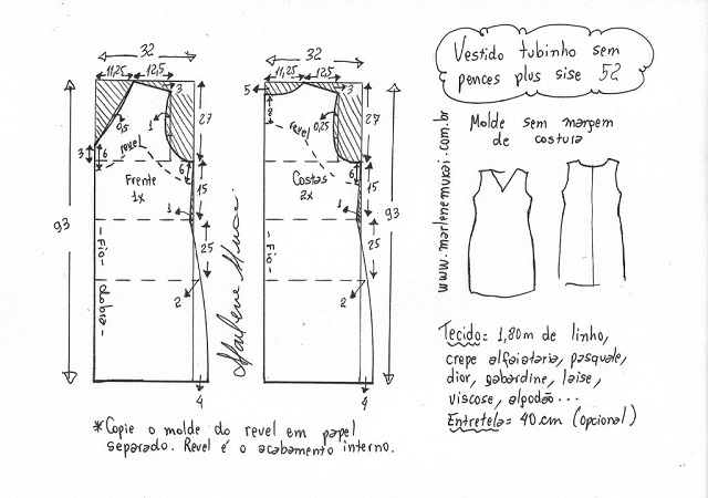 molde vestidos plus size marlene mukai