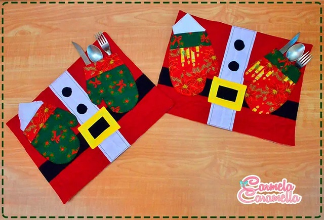artesanato de Natal em tecido com retalhos