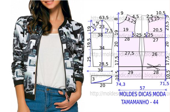 molde de jaqueta feminina