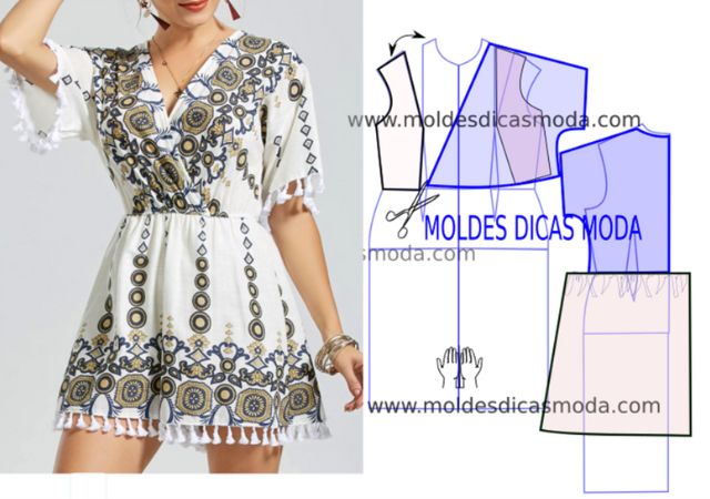 molde de vestido para o verão