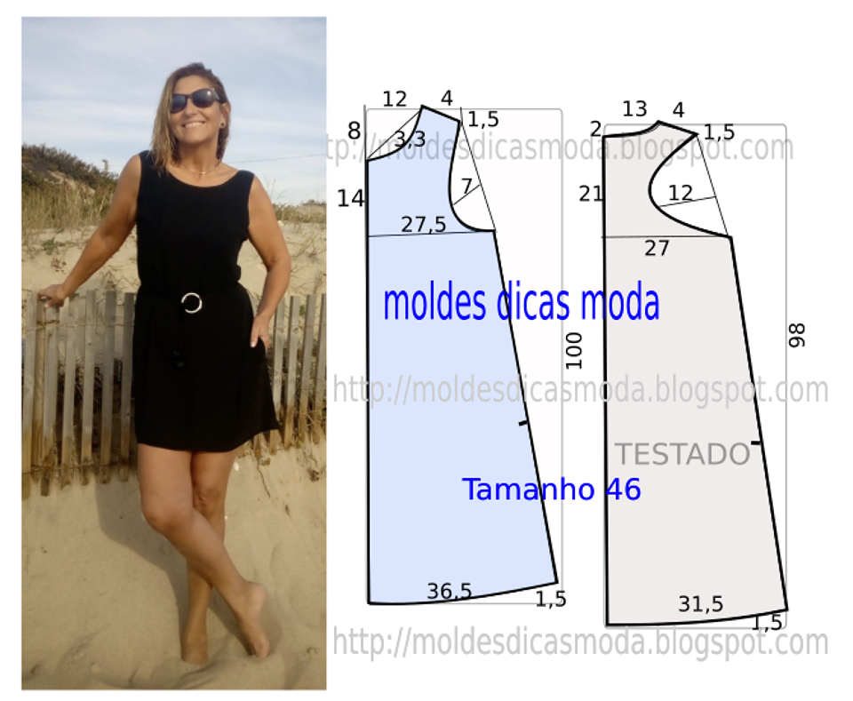 molde de vestido para o verão