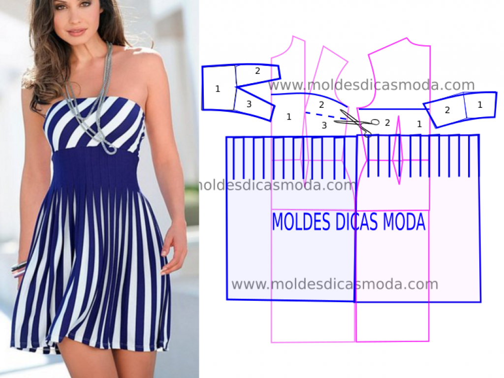 molde de vestido para o verão