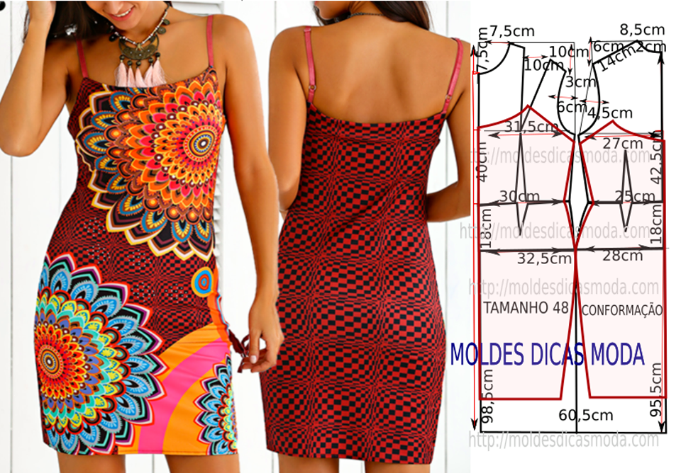 molde de vestido para o verão