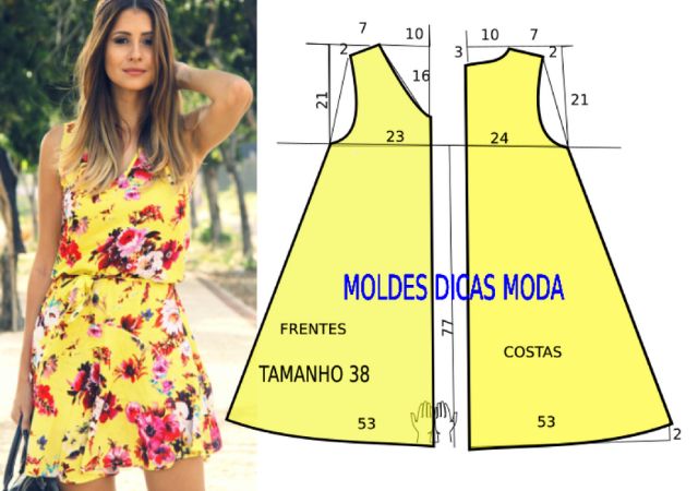 molde de vestido para o verão