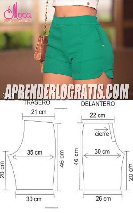 molde de short feminino grátis para imprimir