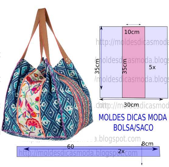 moldes de bolsa de praia 