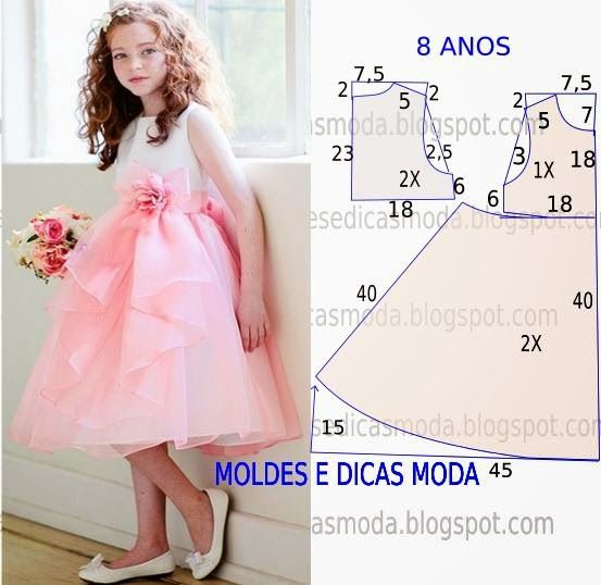 molde de vestido infantil para imprimir