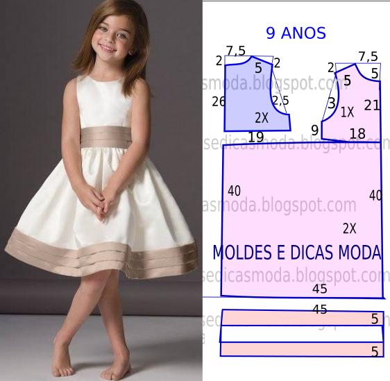 molde vestido de festa infantil