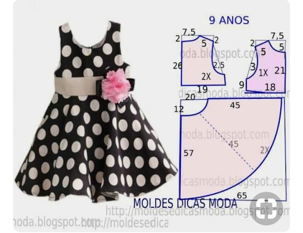 molde de vestido infantil para imprimir