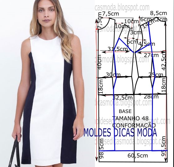 molde vestido tubinho