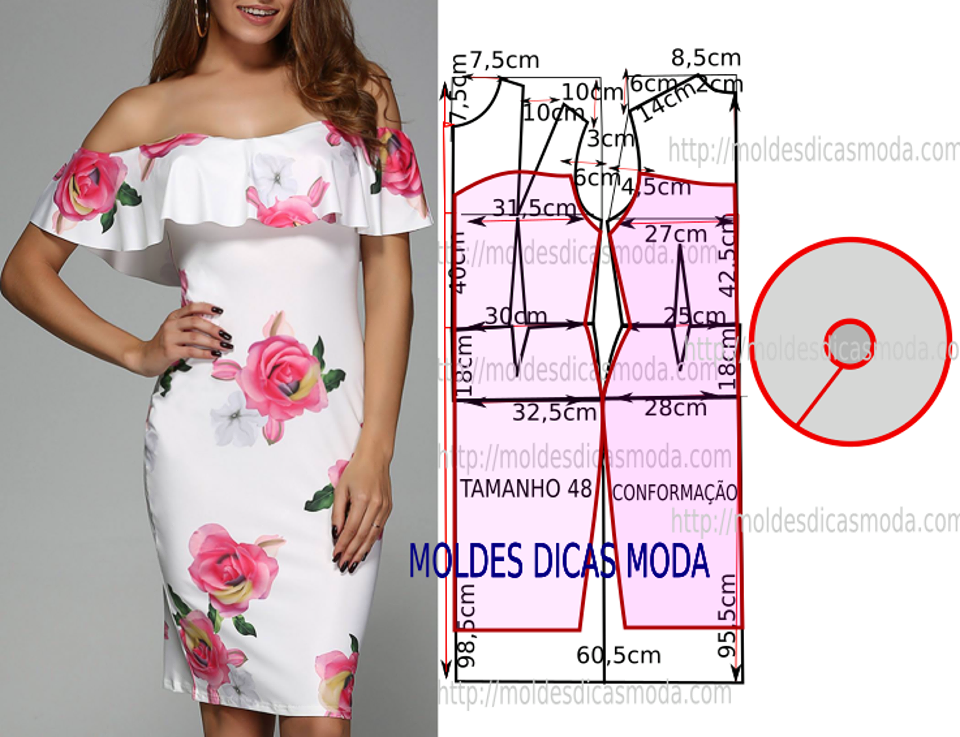 molde vestido tubinho ciganinha