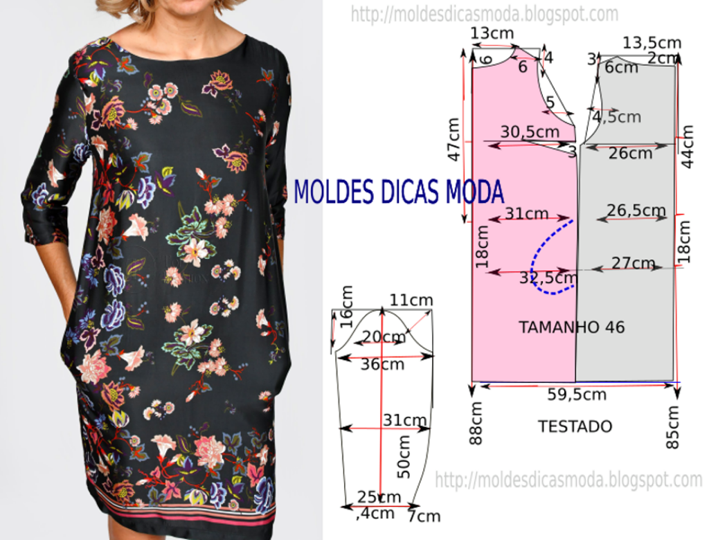 moldes de vestidos grátis para imprimir