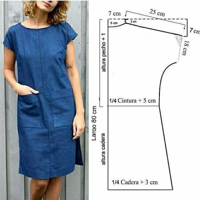 molde de vestido simples para iniciantes