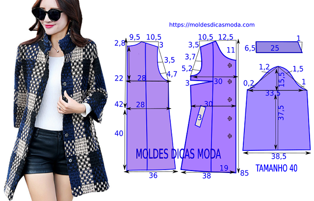 molde sobretudo feminino