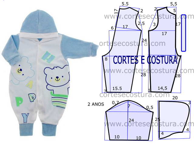 molde roupa de bebê para imprimir