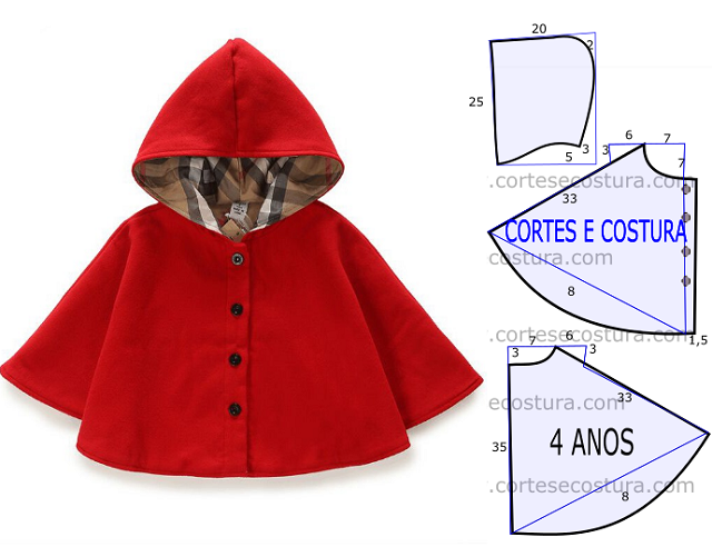 molde poncho infantil