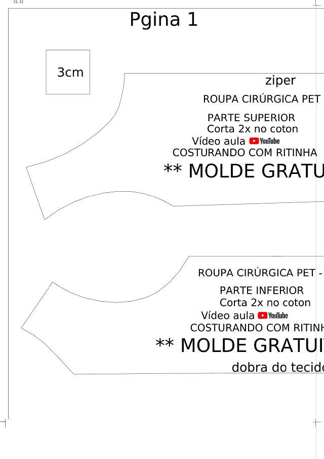 molde roupa cirurgica pet