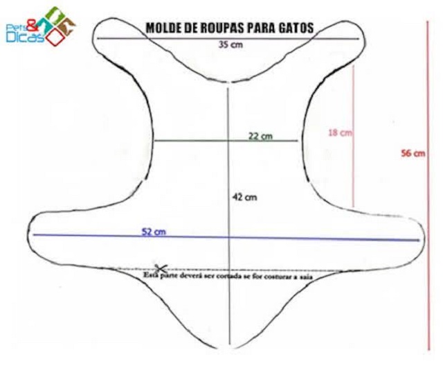 molde roupinha para gatos