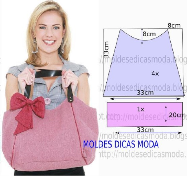 molde de bolsa de tecido