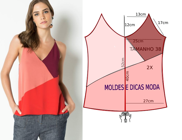 molde de blusa de alcinha