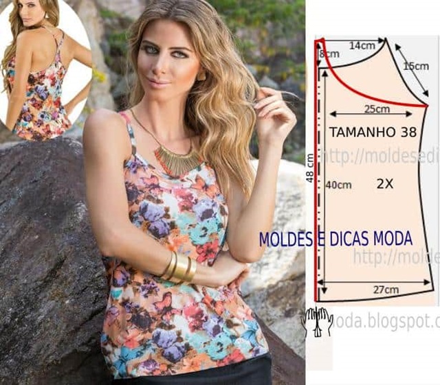 molde de blusa feminina