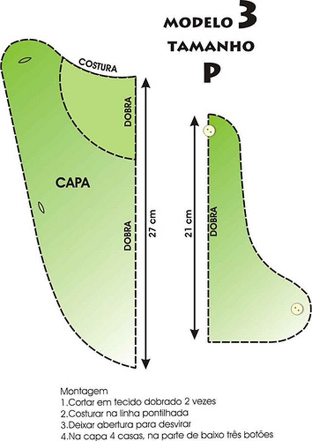 molde roupa para cachorro com capuz