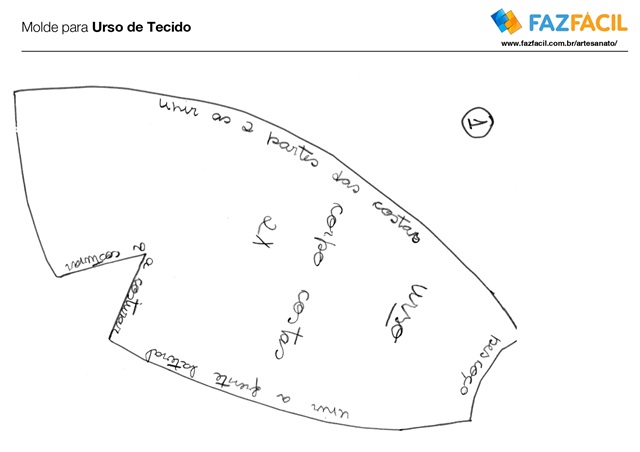 urso de pelucia molde