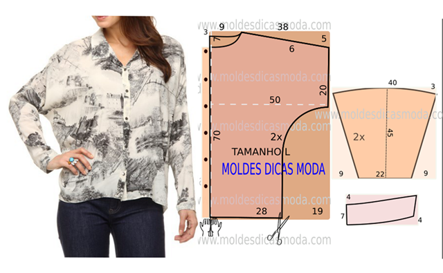 camisa social molde