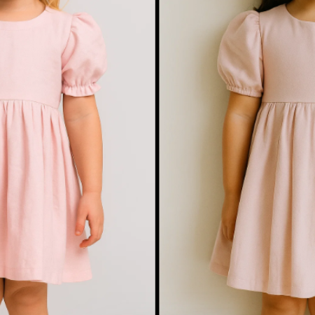 Molde Vestido Infantil Rodado com Mangas Bufantes: Molde Grátis para Imprimir