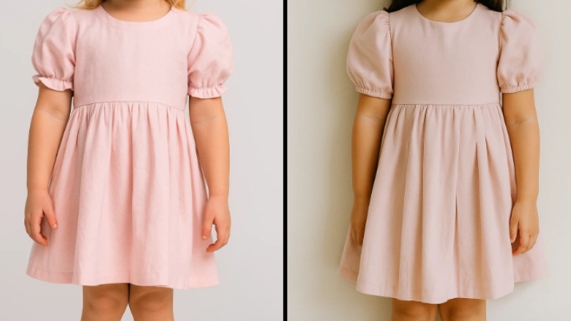 Molde Vestido Infantil Rodado com Mangas Bufantes: Molde Grátis para Imprimir