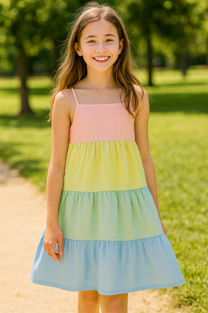 molde vestido infantil com babado