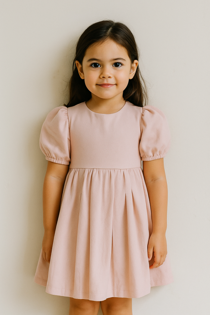 vestido infantil manga bufante