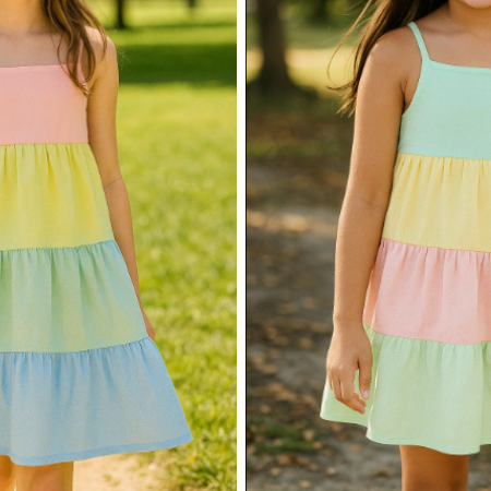 Vestido Infantil com Babado: Molde para Baixar e Imprimir Grátis